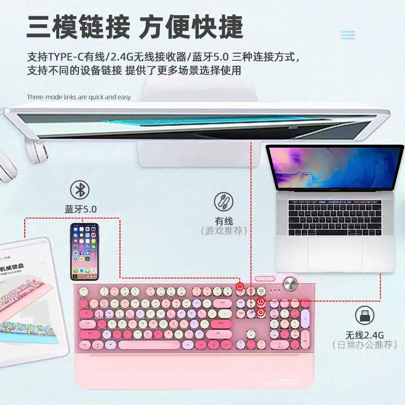 Bàn phím gaming 3 chế độ GEEZER G7