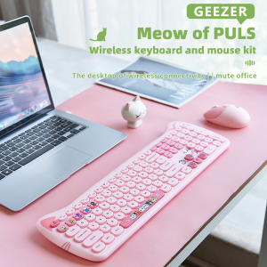 Bộ bàn phím chuột không dây Geezer Cat plus