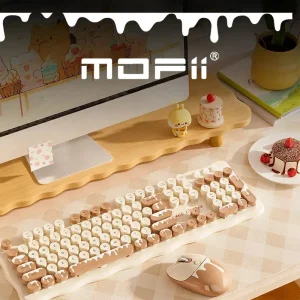 Combo phím chuột không dây màu trà sữa MOFII ICE CREAM