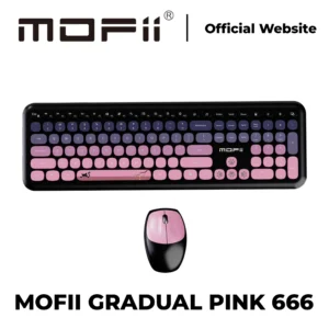 Bàn phím và chuột không dây MOFII Gradual hồng 666 mixed